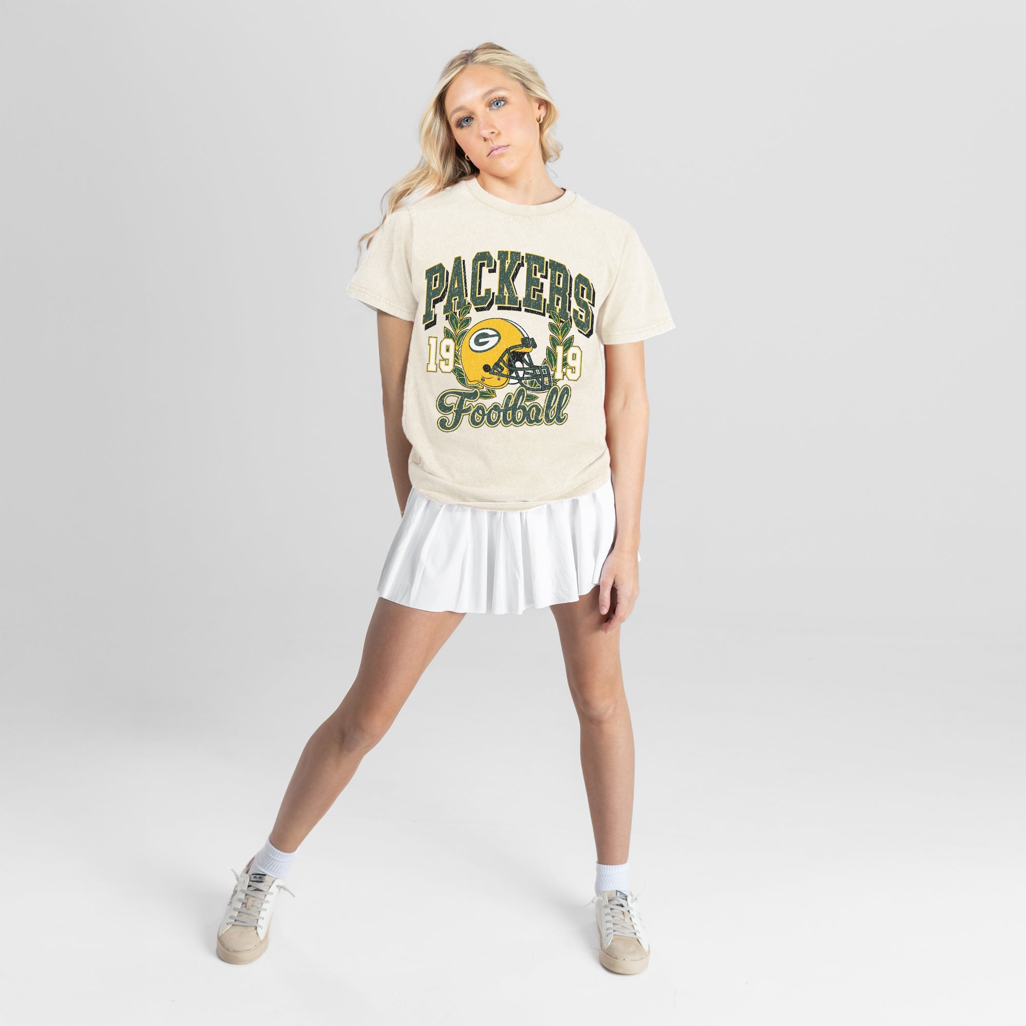 GREEN BAY PACKERS RAISED ON VICTORY CLASSIC FIT COTTON BLEND CREWNECK TEE
