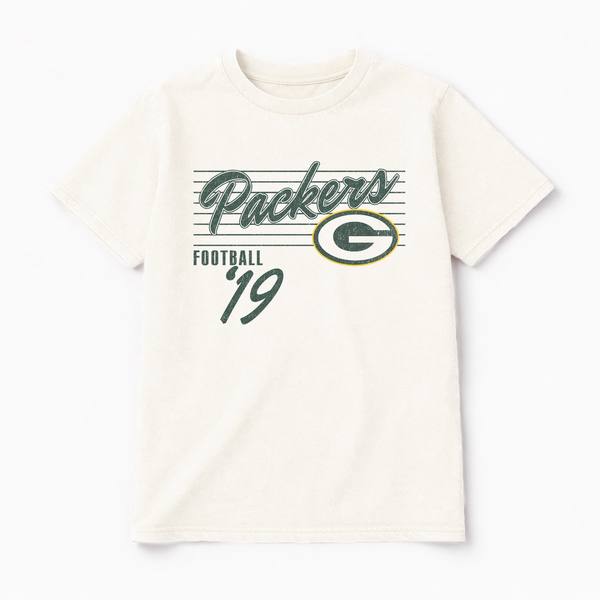 GREEN BAY PACKERS OLD SCHOOL CLASSIC FIT COTTON BLEND CREWNECK TEE