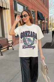 GONZAGA BULLDOGS RAISED ON VICTORY CLASSIC FIT COTTON BLEND CREWNECK TEE