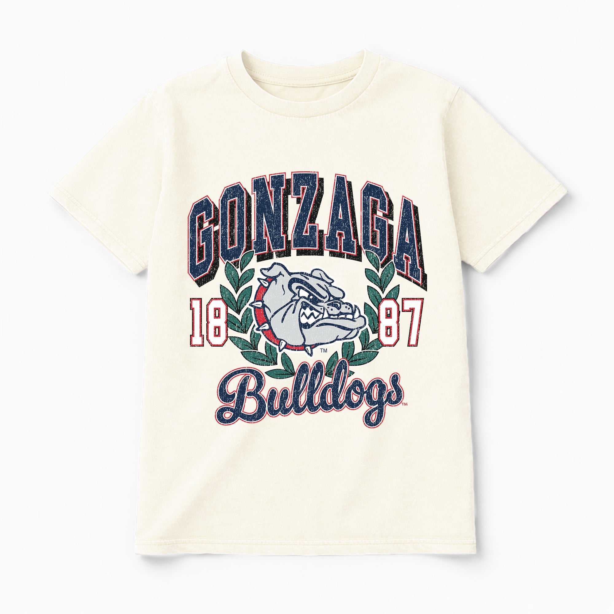 GONZAGA BULLDOGS RAISED ON VICTORY CLASSIC FIT COTTON BLEND CREWNECK TEE