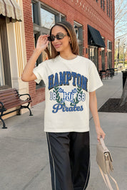 HAMPTON PIRATES RAISED ON VICTORY CLASSIC FIT COTTON BLEND CREWNECK TEE