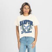 HAMPTON PIRATES RAISED ON VICTORY CLASSIC FIT COTTON BLEND CREWNECK TEE