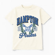 HAMPTON PIRATES RAISED ON VICTORY CLASSIC FIT COTTON BLEND CREWNECK TEE
