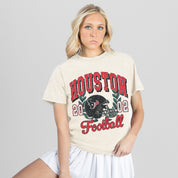 HOUSTON TEXANS RAISED ON VICTORY CLASSIC FIT COTTON BLEND CREWNECK TEE