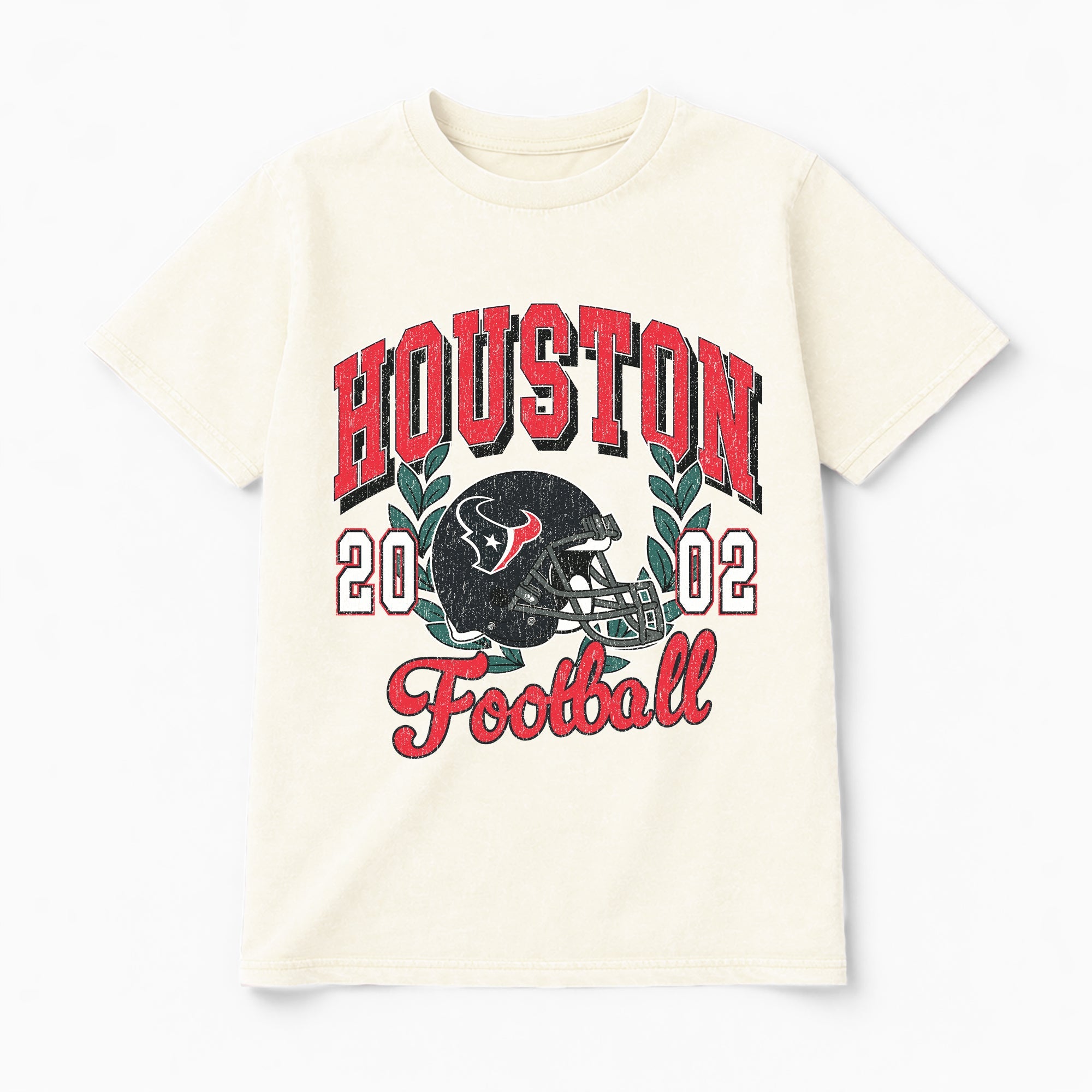 HOUSTON TEXANS RAISED ON VICTORY CLASSIC FIT COTTON BLEND CREWNECK TEE