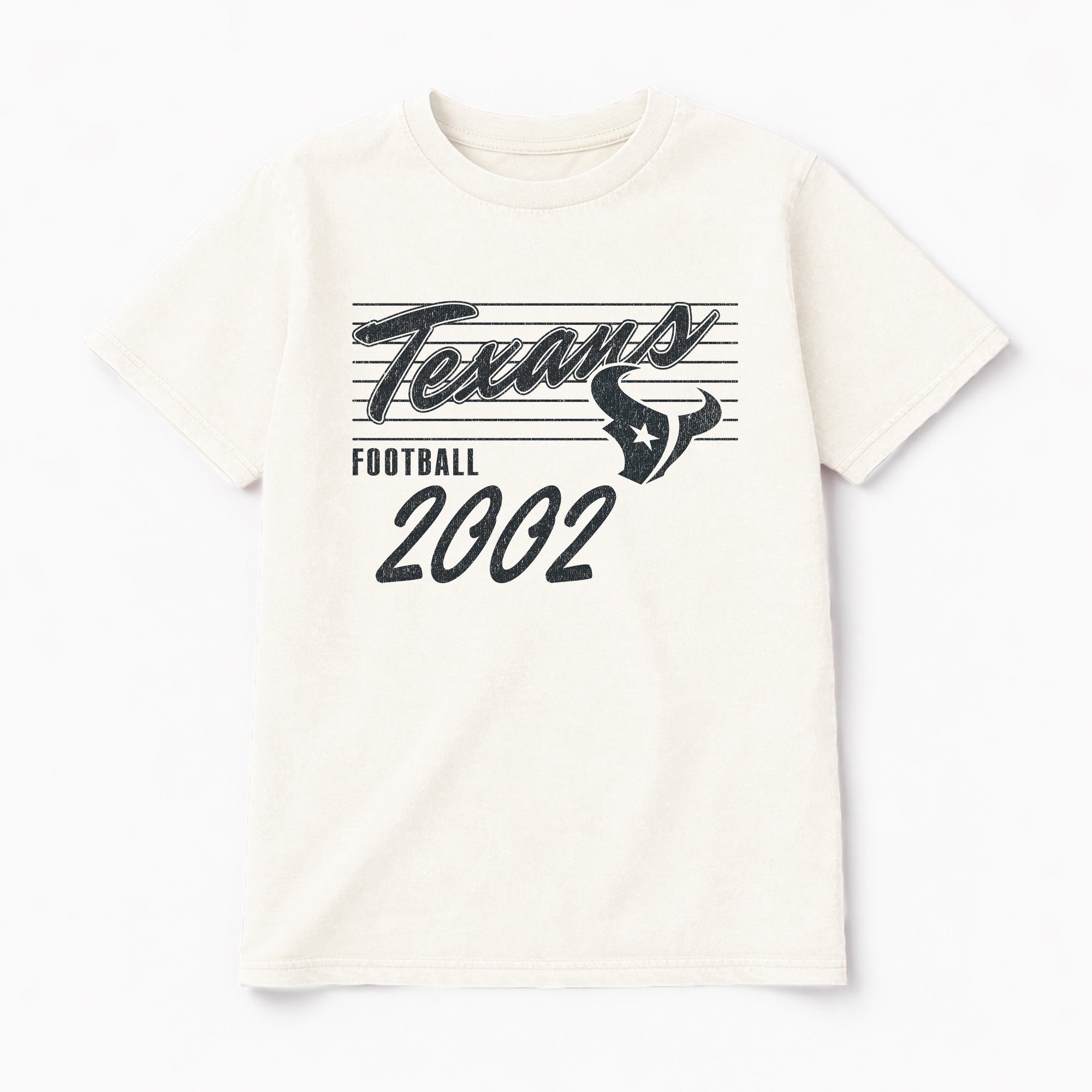 HOUSTON TEXANS OLD SCHOOL CLASSIC FIT COTTON BLEND CREWNECK TEE