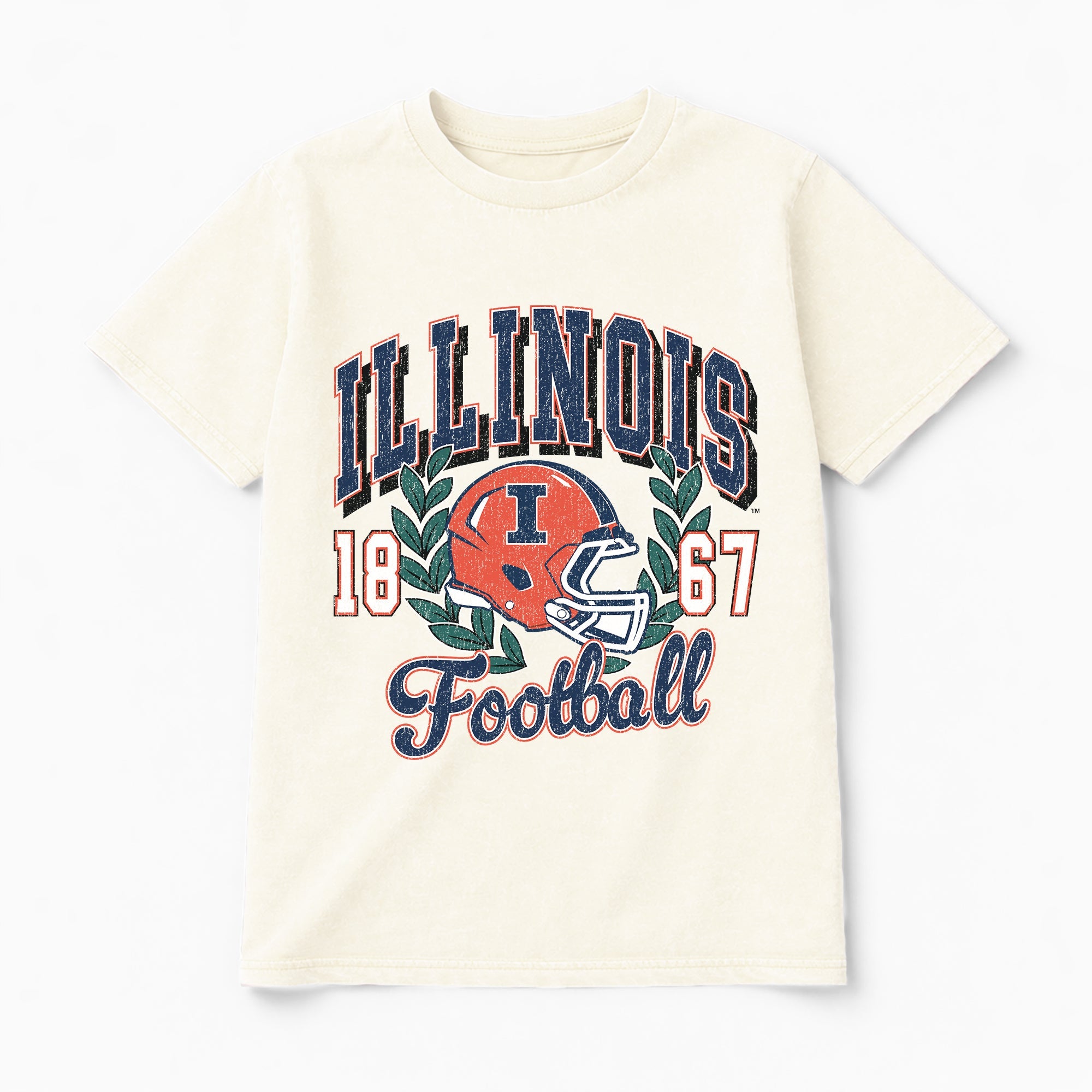 ILLINOIS FIGHTING ILLINI RAISED ON VICTORY CLASSIC FIT COTTON BLEND CREWNECK TEE