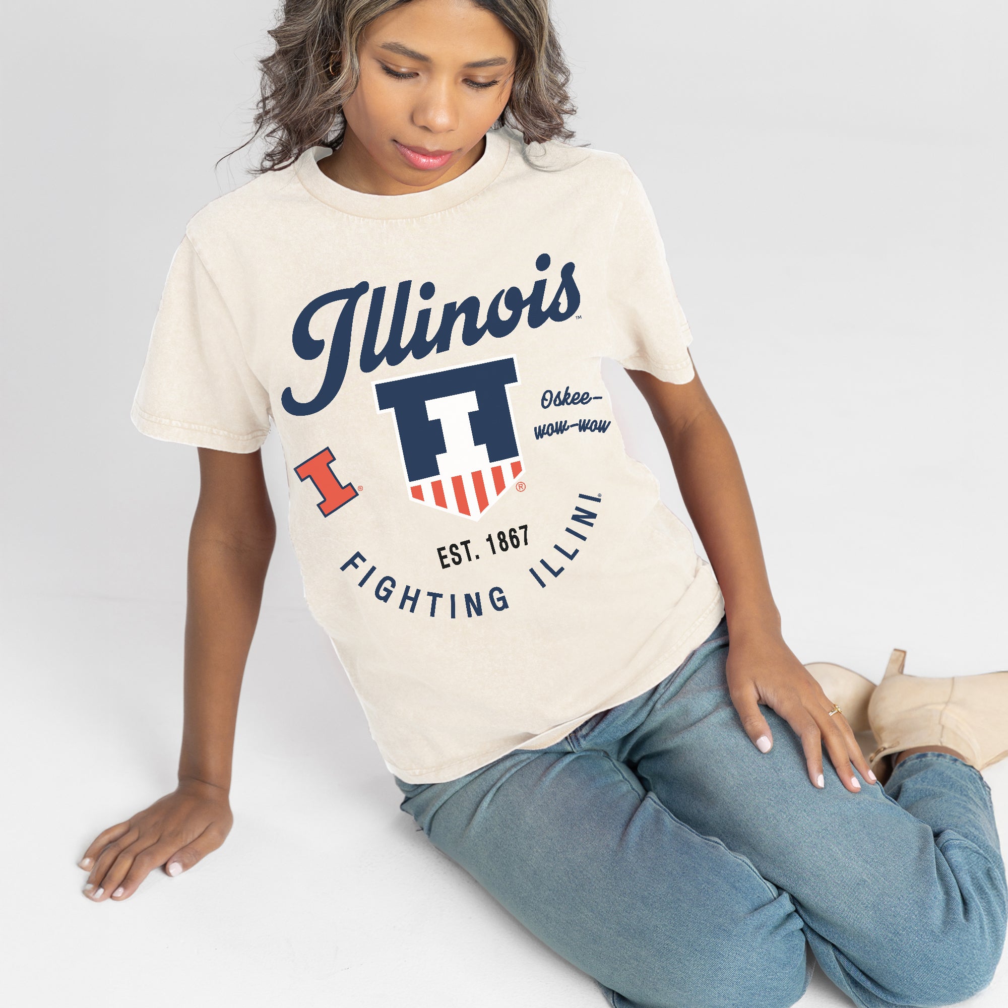 ILLINOIS FIGHTING ILLINI YOU KNOW OUR NAME CLASSIC FIT COTTON BLEND CREWNECK TEE