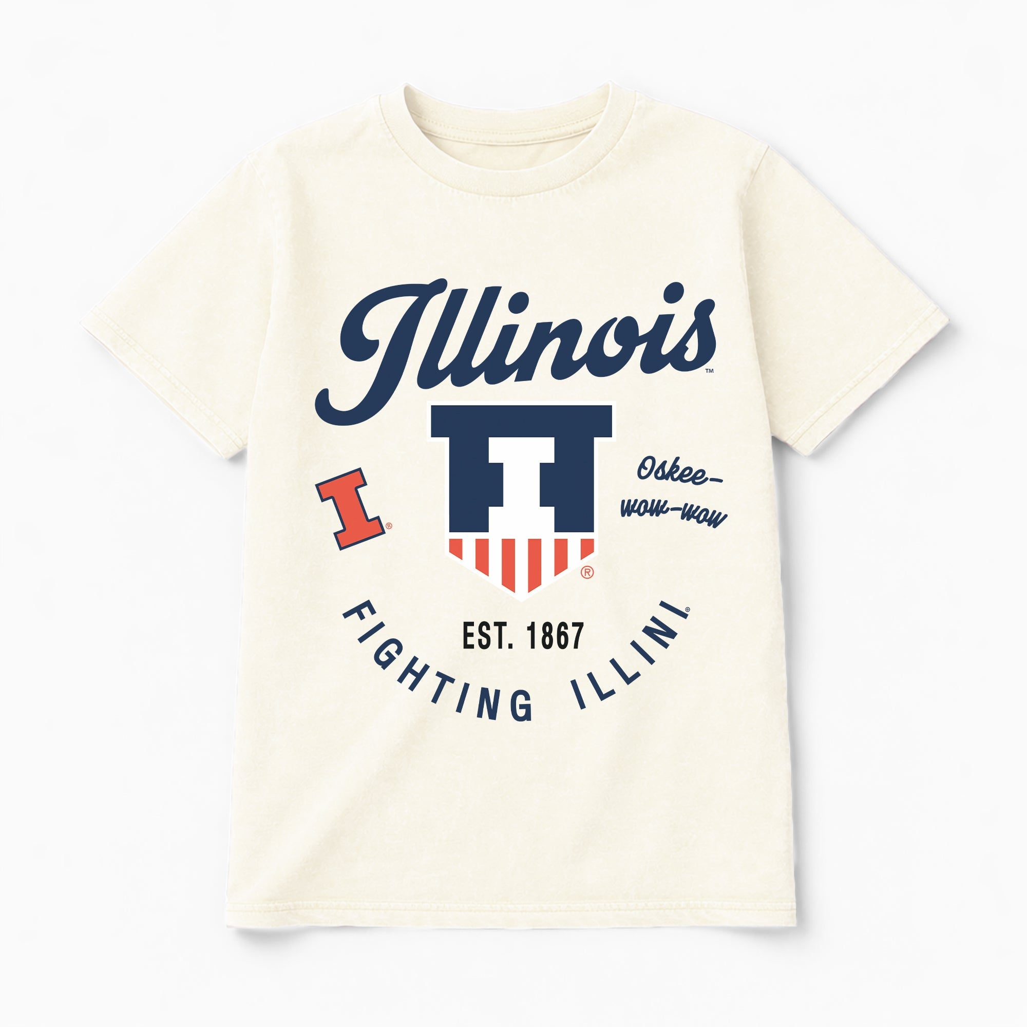 ILLINOIS FIGHTING ILLINI YOU KNOW OUR NAME CLASSIC FIT COTTON BLEND CREWNECK TEE