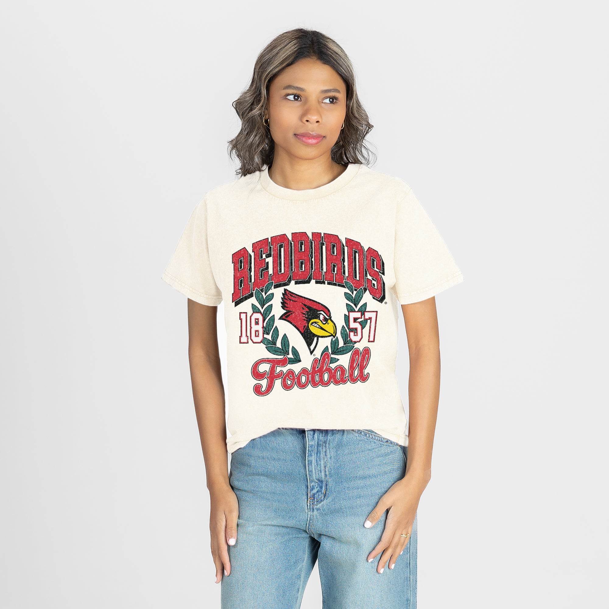 ILLINOIS STATE REDBIRDS RAISED ON VICTORY CLASSIC FIT COTTON BLEND CREWNECK TEE