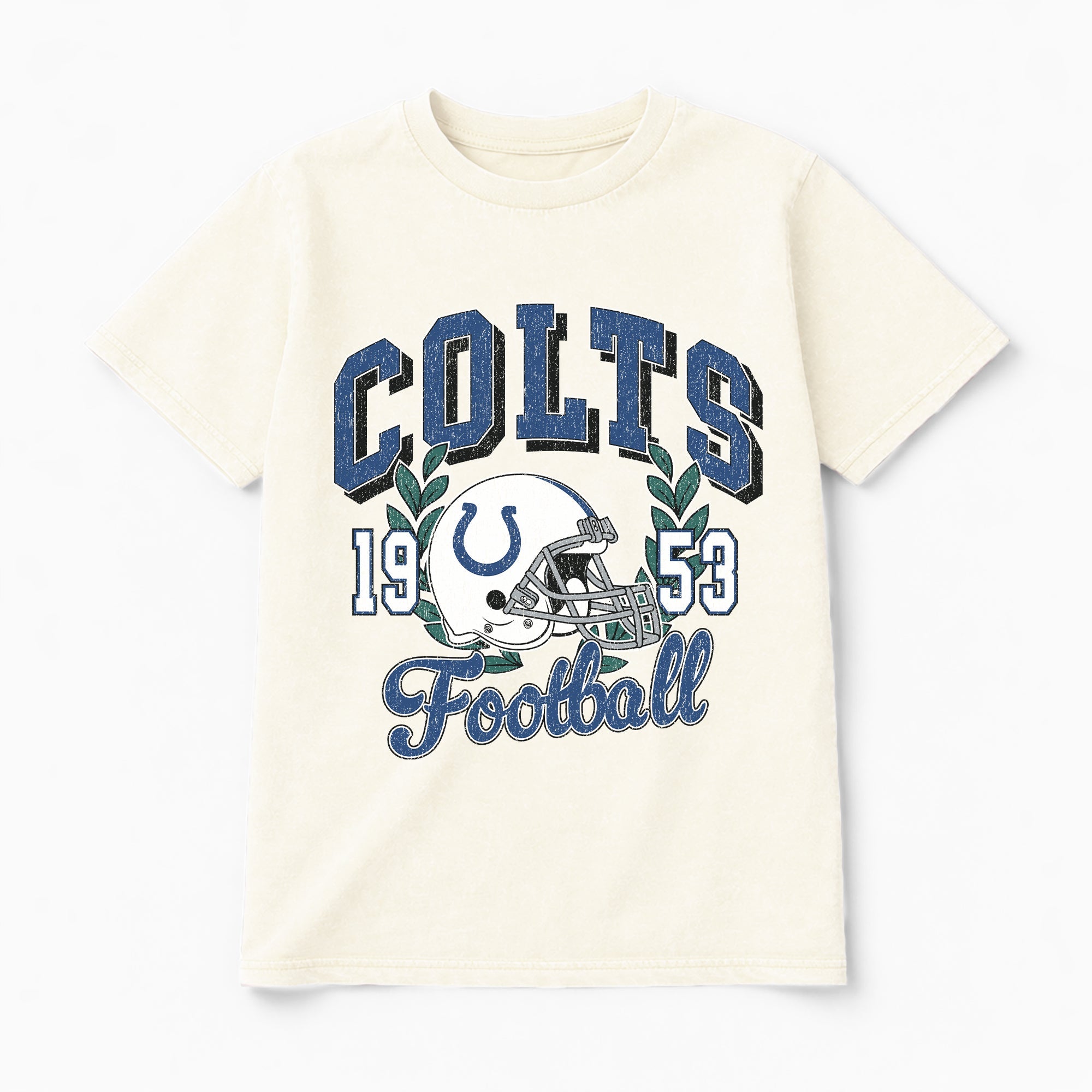 INDIANAPOLIS COLTS RAISED ON VICTORY CLASSIC FIT COTTON BLEND CREWNECK TEE
