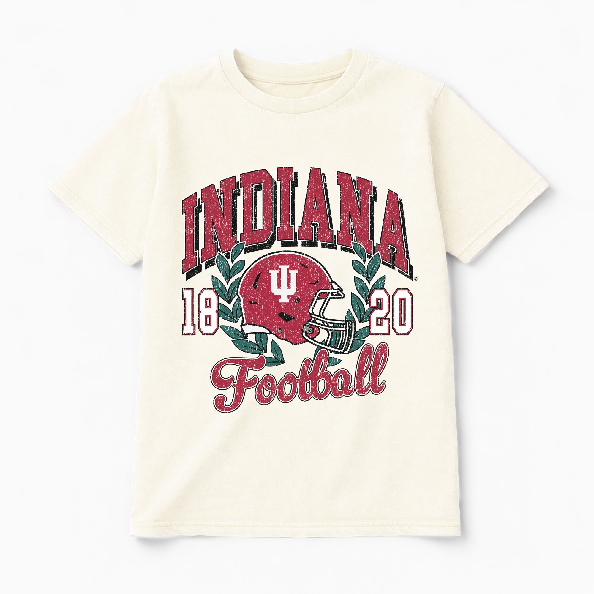 INDIANA HOOSIERS RAISED ON VICTORY CLASSIC FIT COTTON BLEND CREWNECK TEE