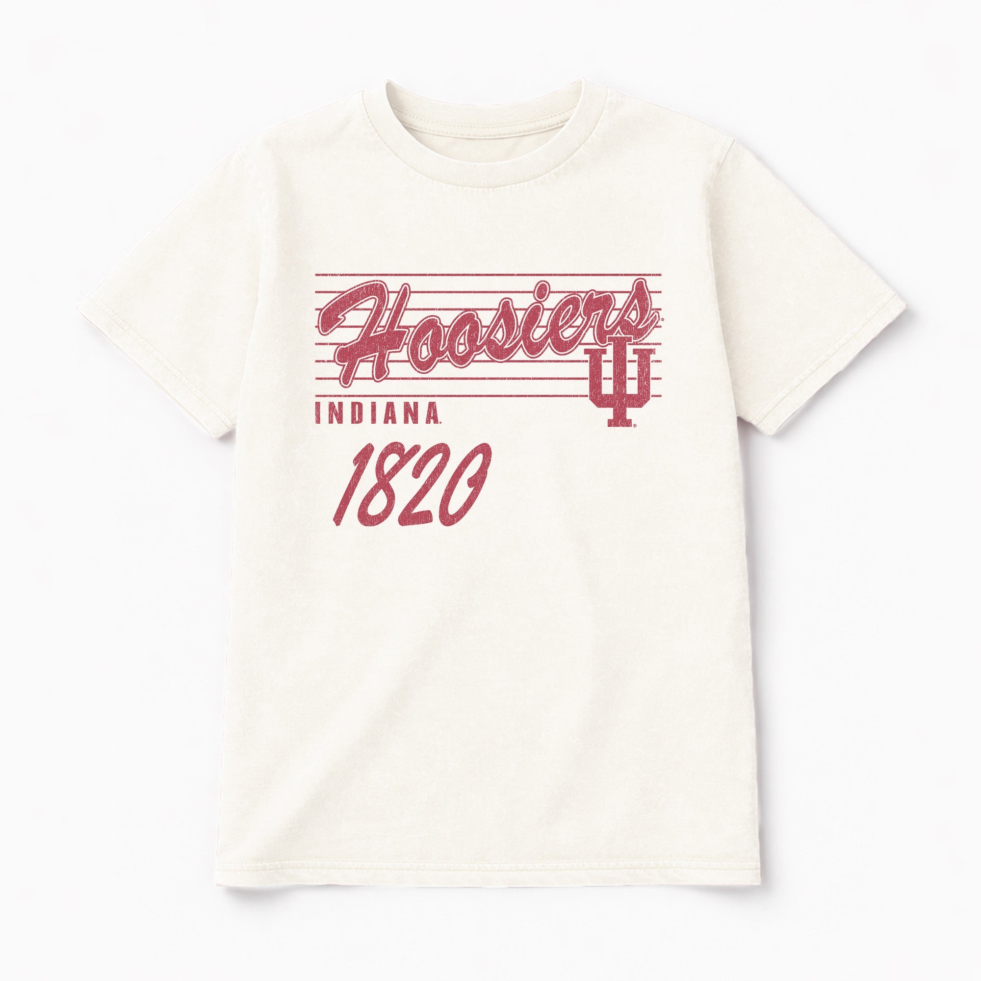 INDIANA HOOSIERS OLD SCHOOL CLASSIC FIT COTTON BLEND CREWNECK TEE