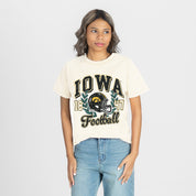 IOWA HAWKEYES RAISED ON VICTORY CLASSIC FIT COTTON BLEND CREWNECK TEE