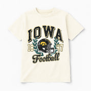 IOWA HAWKEYES RAISED ON VICTORY CLASSIC FIT COTTON BLEND CREWNECK TEE