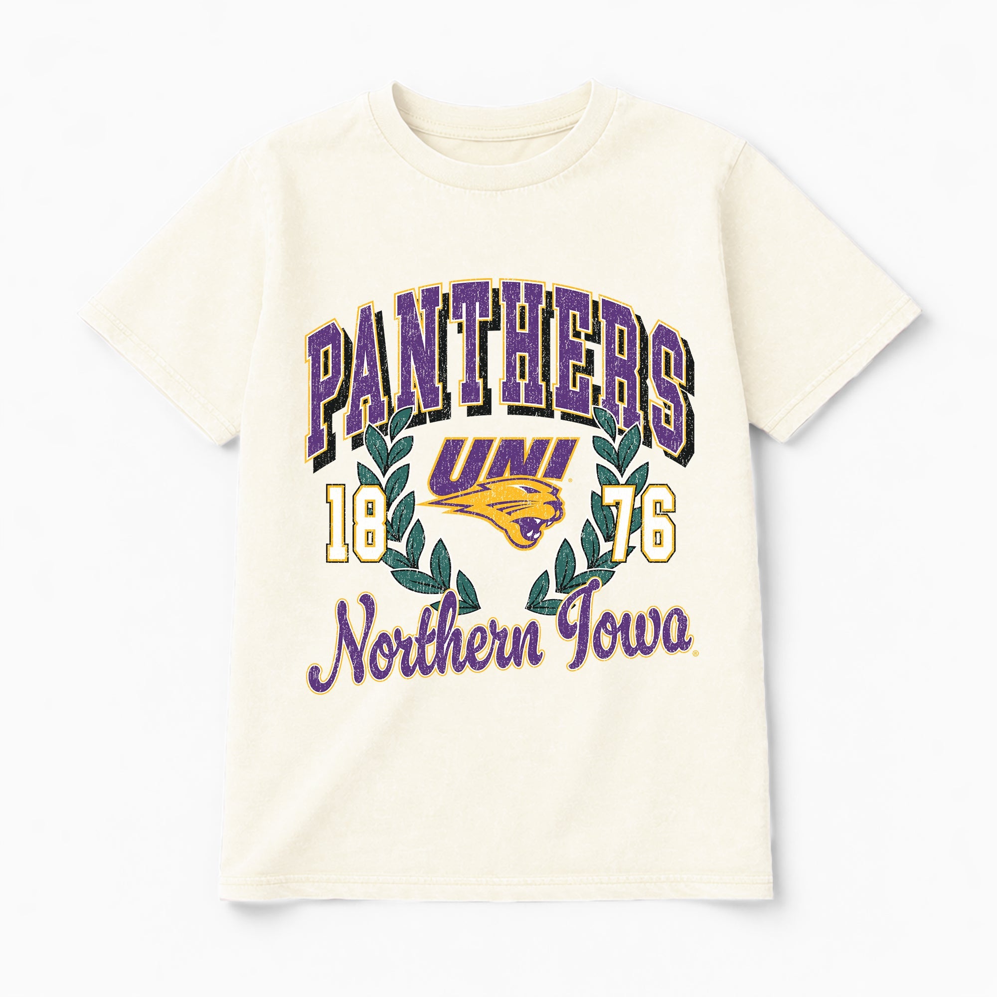 NORTHERN IOWA PANTHERS RAISED ON VICTORY CLASSIC FIT COTTON BLEND CREWNECK TEE