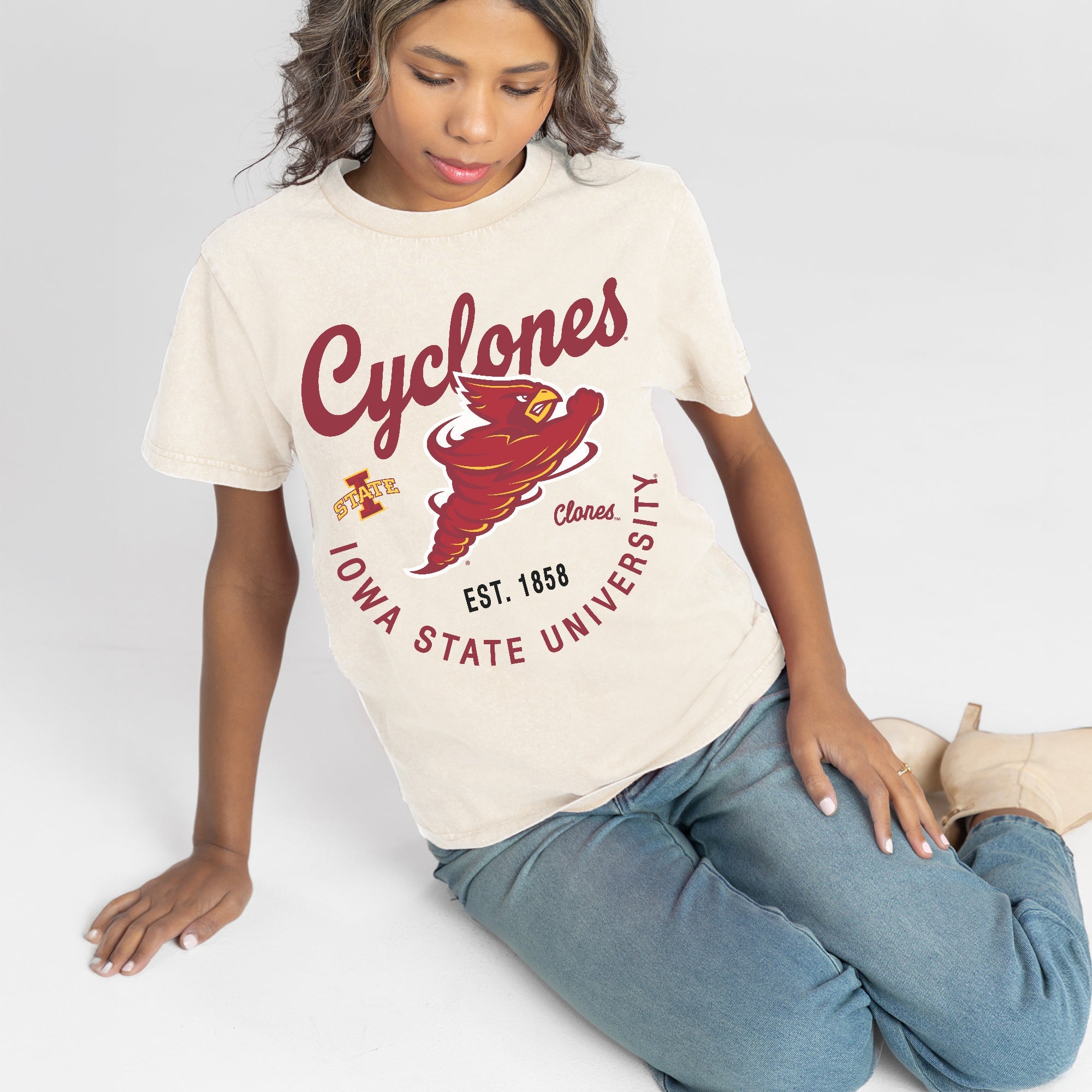 IOWA STATE CYCLONES YOU KNOW OUR NAME CLASSIC FIT COTTON BLEND CREWNECK TEE