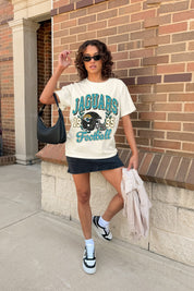 JACKSONVILLE JAGUARS RAISED ON VICTORY CLASSIC FIT COTTON BLEND CREWNECK TEE