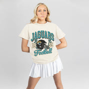 JACKSONVILLE JAGUARS RAISED ON VICTORY CLASSIC FIT COTTON BLEND CREWNECK TEE