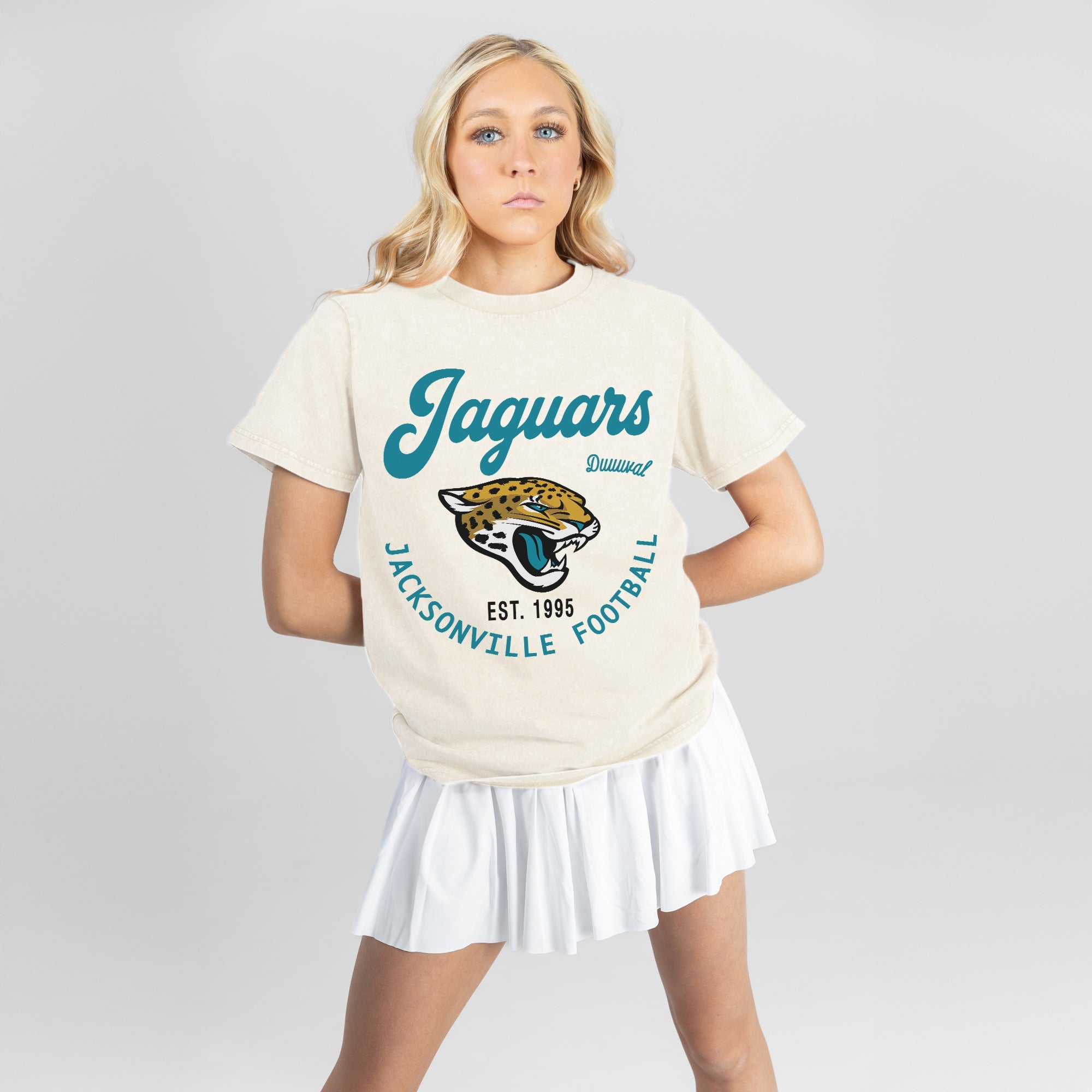 JACKSONVILLE JAGUARS YOU KNOW OUR NAME CLASSIC FIT COTTON BLEND CREWNECK TEE