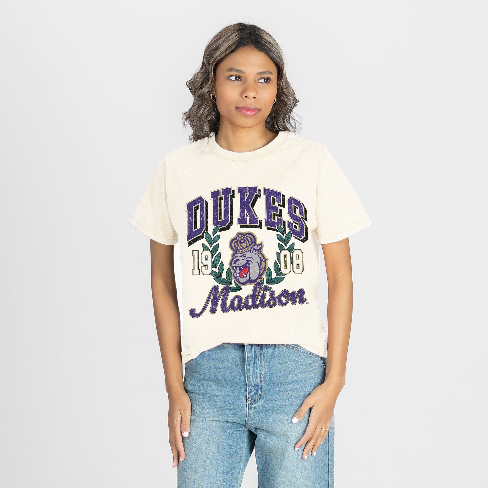 JAMES MADISON DUKES RAISED ON VICTORY CLASSIC FIT COTTON BLEND CREWNECK TEE