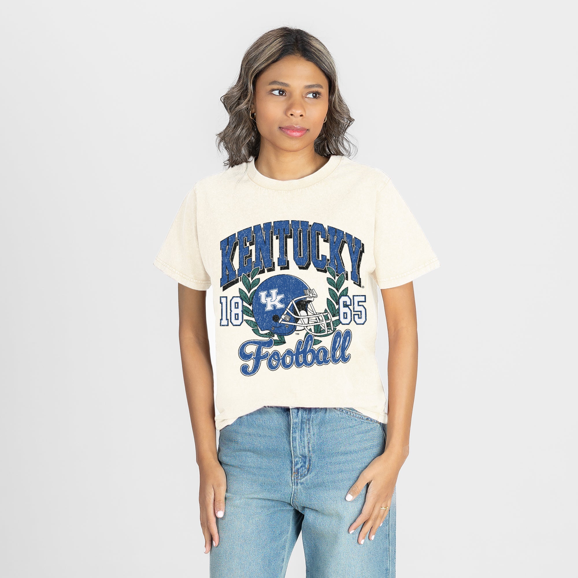 KENTUCKY WILDCATS RAISED ON VICTORY CLASSIC FIT COTTON BLEND CREWNECK TEE