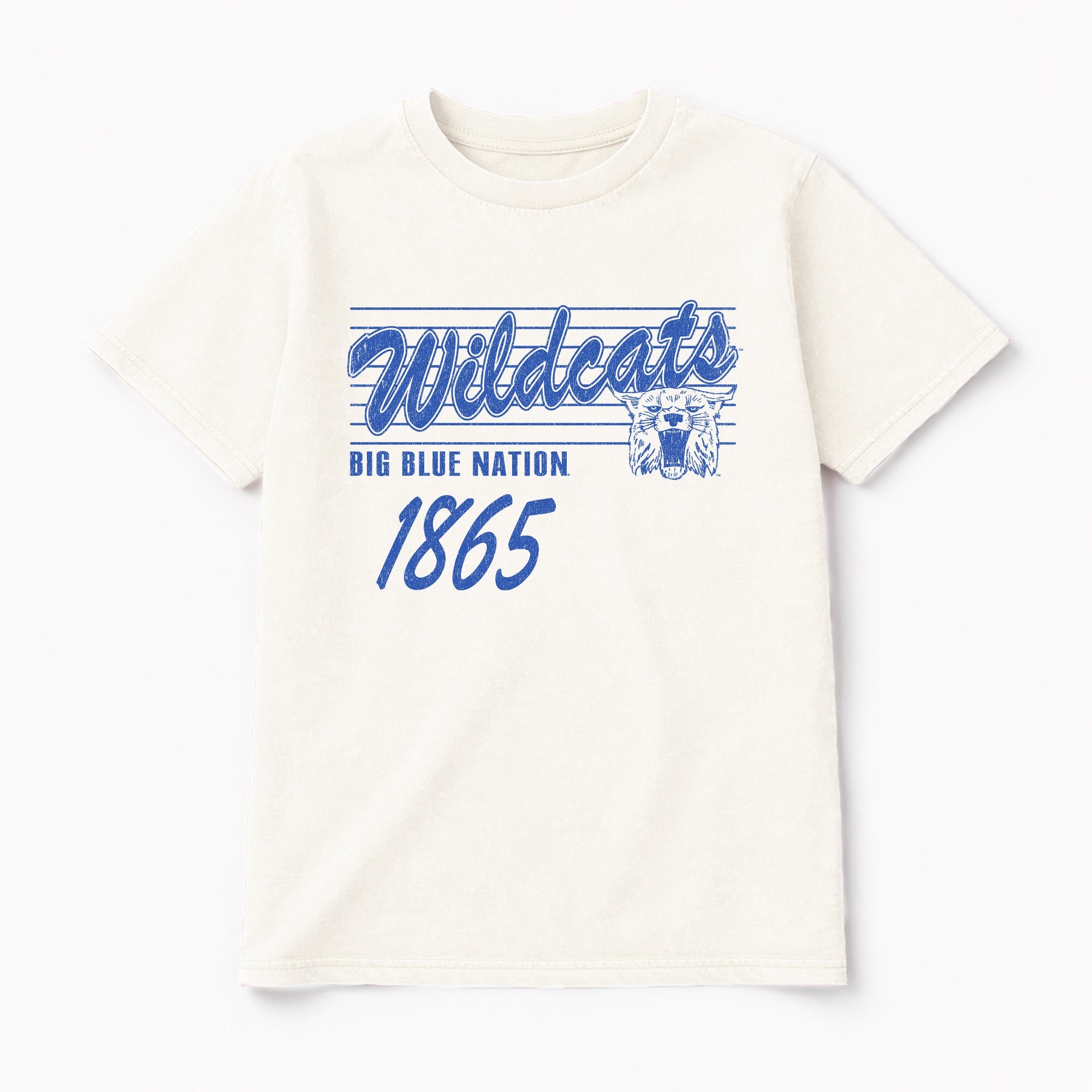 KENTUCKY WILDCATS OLD SCHOOL CLASSIC FIT COTTON BLEND CREWNECK TEE