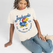 KANSAS JAYHAWKS YOU KNOW OUR NAME CLASSIC FIT COTTON BLEND CREWNECK TEE