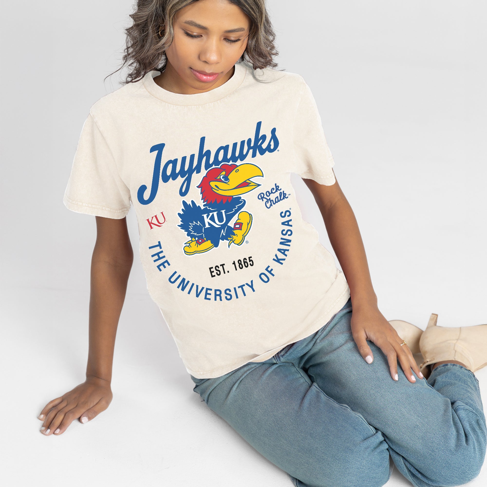 KANSAS JAYHAWKS YOU KNOW OUR NAME CLASSIC FIT COTTON BLEND CREWNECK TEE