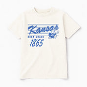 KANSAS JAYHAWKS OLD SCHOOL CLASSIC FIT COTTON BLEND CREWNECK TEE