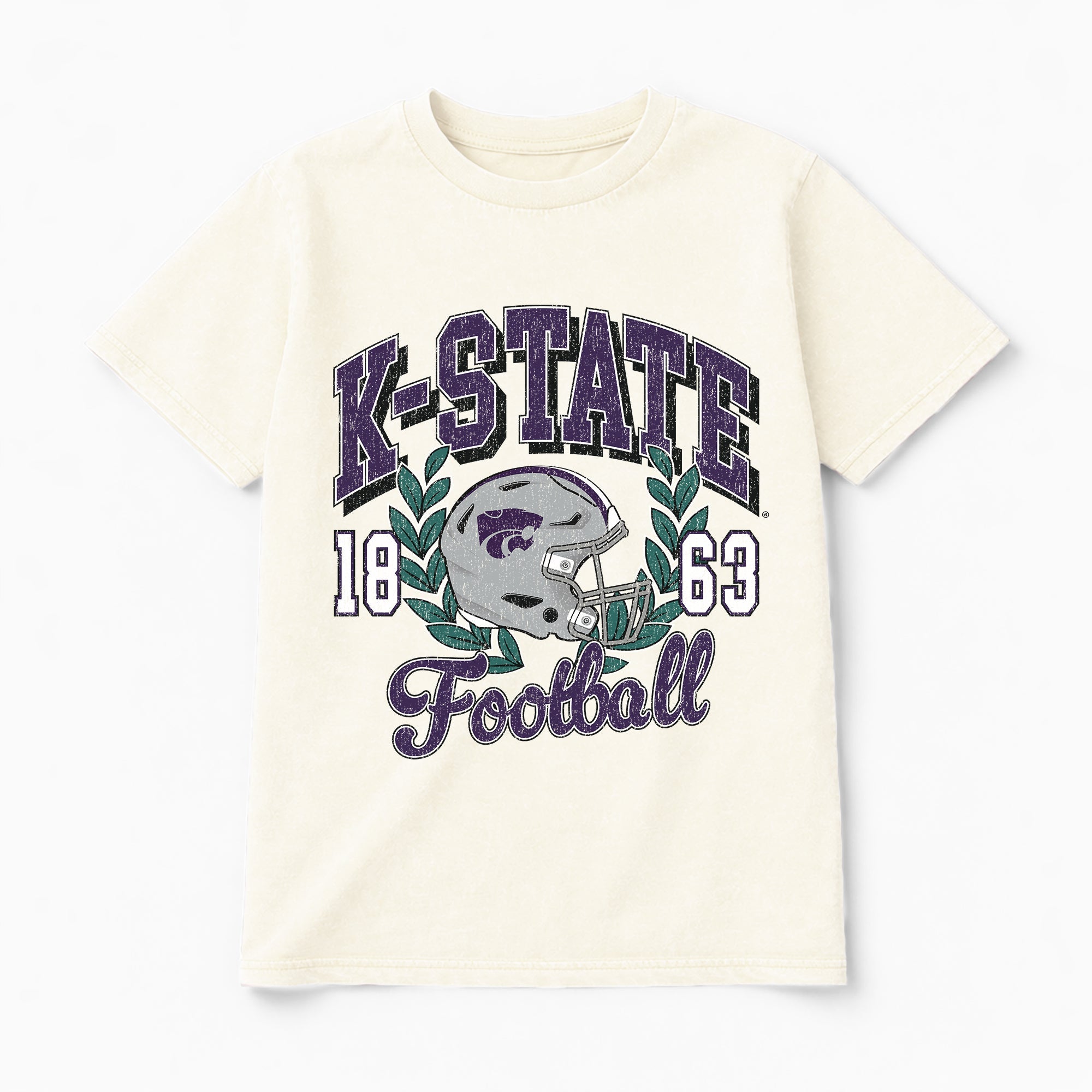 KANSAS STATE WILDCATS RAISED ON VICTORY CLASSIC FIT COTTON BLEND CREWNECK TEE