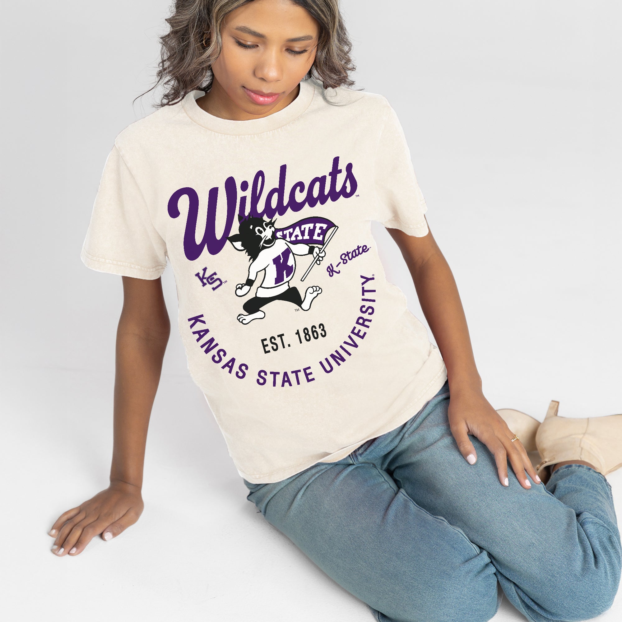 KANSAS STATE WILDCATS YOU KNOW OUR NAME CLASSIC FIT COTTON BLEND CREWNECK TEE