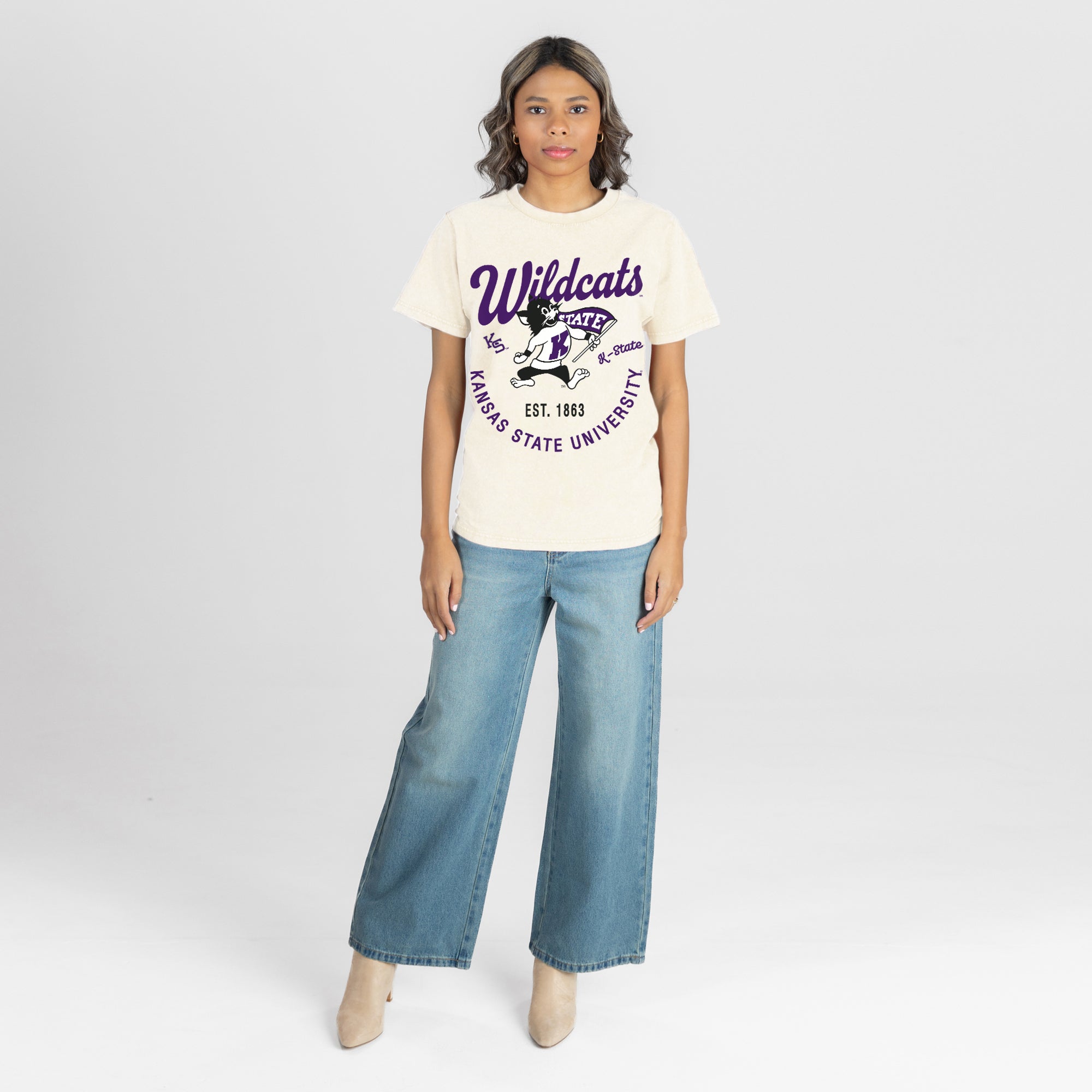 KANSAS STATE WILDCATS YOU KNOW OUR NAME CLASSIC FIT COTTON BLEND CREWNECK TEE