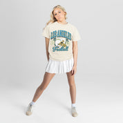 LOS ANGELES CHARGERS RAISED ON VICTORY CLASSIC FIT COTTON BLEND CREWNECK TEE