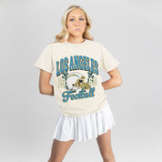 LOS ANGELES CHARGERS RAISED ON VICTORY CLASSIC FIT COTTON BLEND CREWNECK TEE