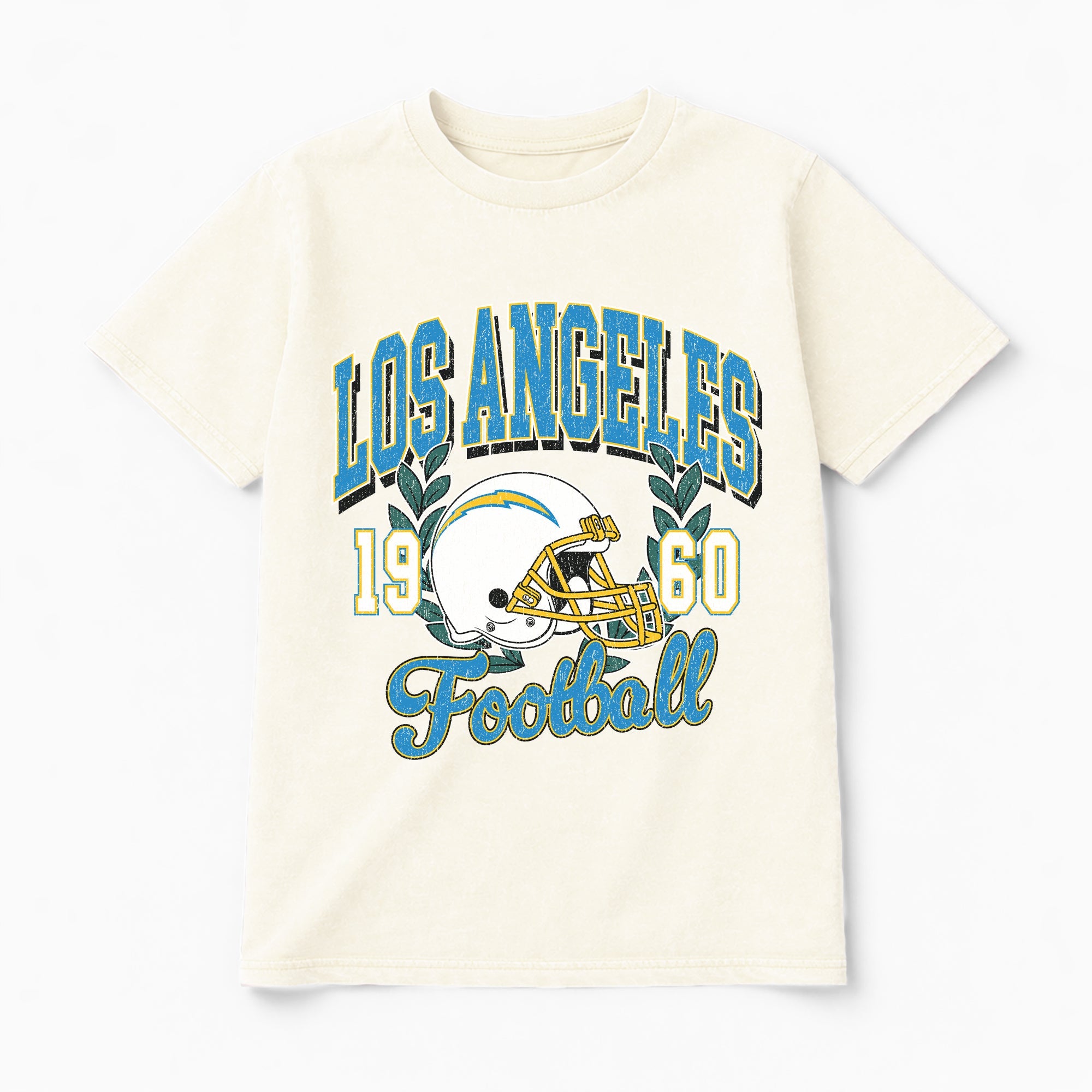 LOS ANGELES CHARGERS RAISED ON VICTORY CLASSIC FIT COTTON BLEND CREWNECK TEE