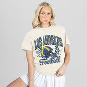 LOS ANGELES RAMS RAISED ON VICTORY CLASSIC FIT COTTON BLEND CREWNECK TEE