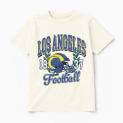 LOS ANGELES RAMS RAISED ON VICTORY CLASSIC FIT COTTON BLEND CREWNECK TEE