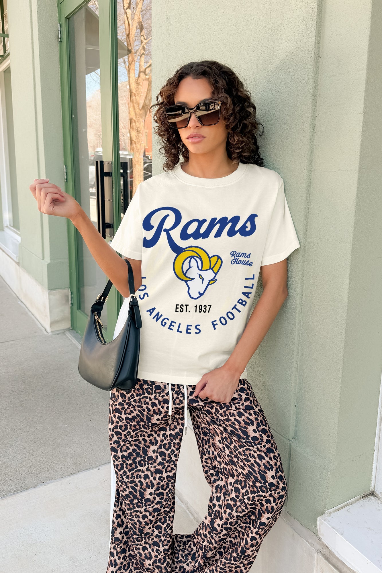 LOS ANGELES RAMS YOU KNOW OUR NAME CLASSIC FIT COTTON BLEND CREWNECK TEE