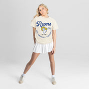LOS ANGELES RAMS YOU KNOW OUR NAME CLASSIC FIT COTTON BLEND CREWNECK TEE