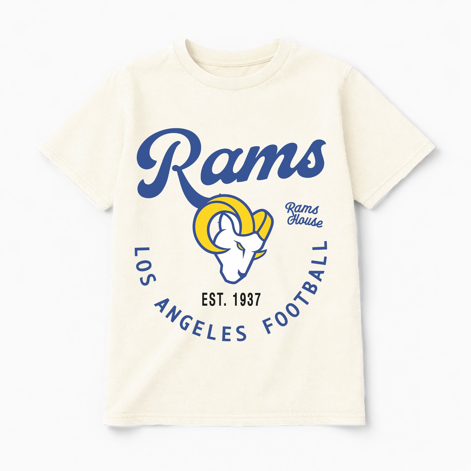 LOS ANGELES RAMS YOU KNOW OUR NAME CLASSIC FIT COTTON BLEND CREWNECK TEE