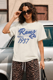 LOS ANGELES RAMS OLD SCHOOL CLASSIC FIT COTTON BLEND CREWNECK TEE