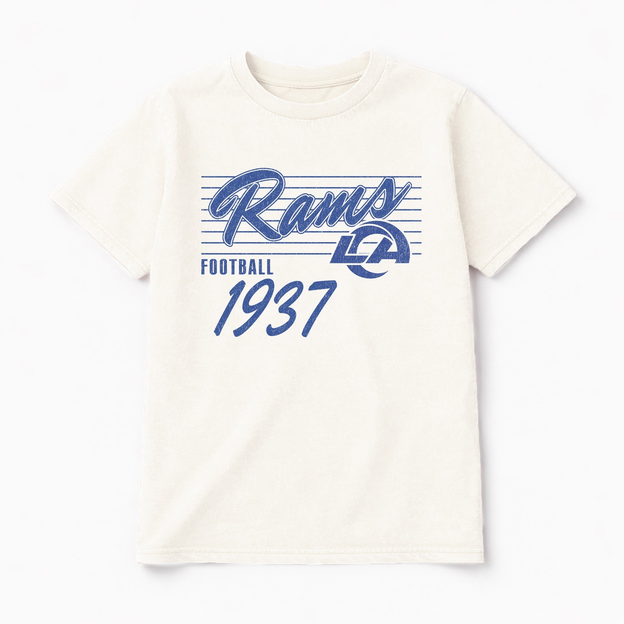 LOS ANGELES RAMS OLD SCHOOL CLASSIC FIT COTTON BLEND CREWNECK TEE