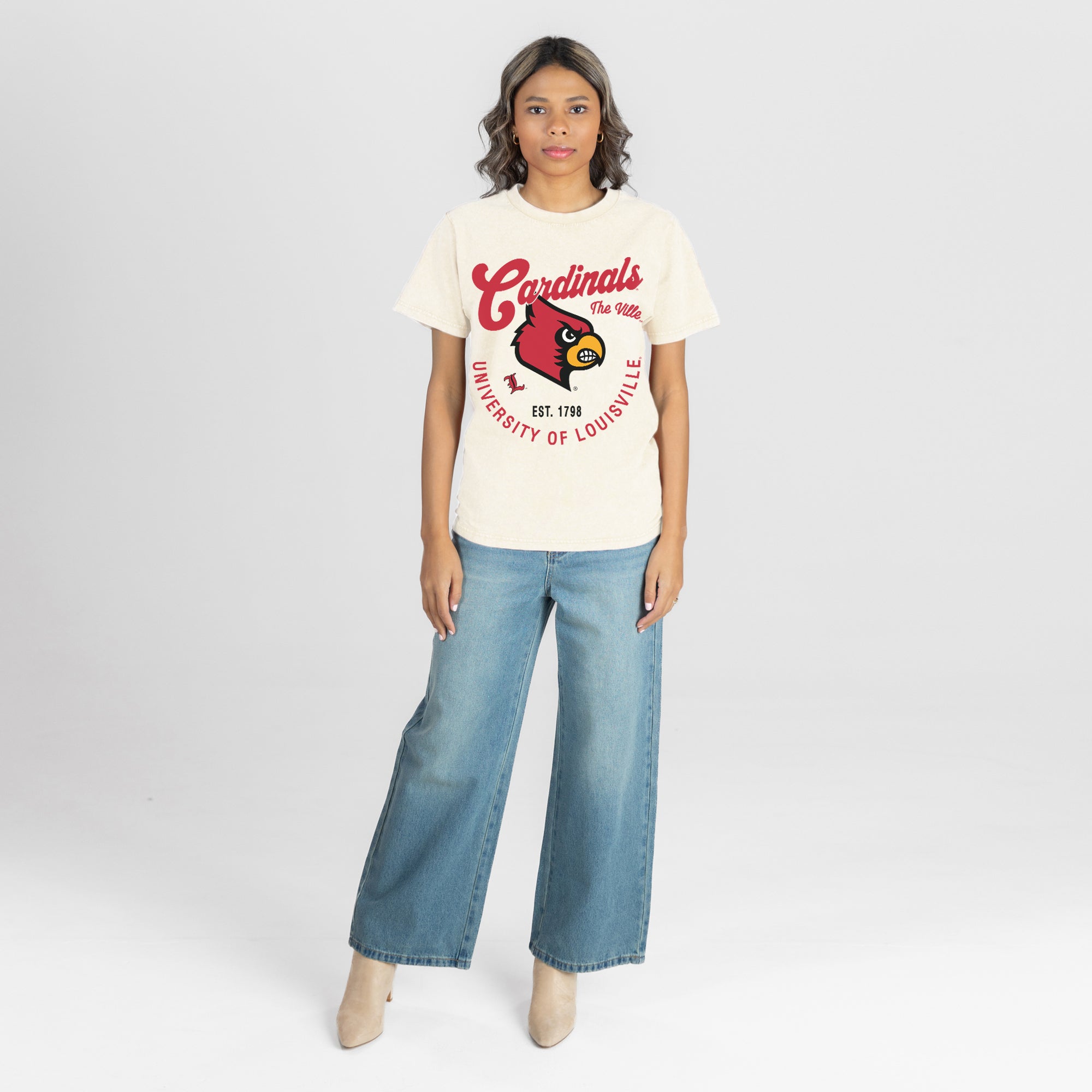 LOUISVILLE CARDINALS YOU KNOW OUR NAME CLASSIC FIT COTTON BLEND CREWNECK TEE
