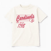 LOUISVILLE CARDINALS OLD SCHOOL CLASSIC FIT COTTON BLEND CREWNECK TEE