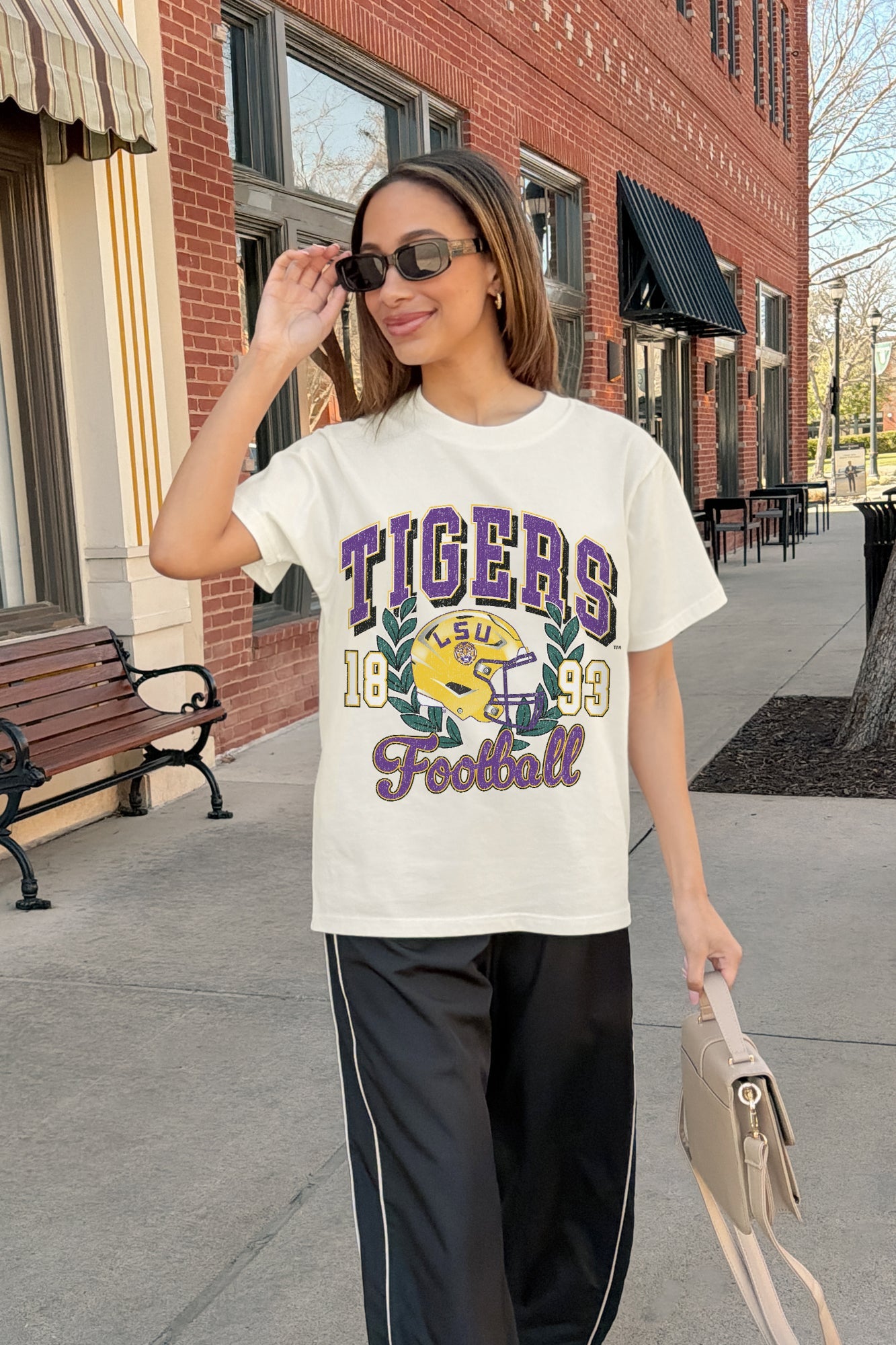 LSU TIGERS RAISED ON VICTORY CLASSIC FIT COTTON BLEND CREWNECK TEE