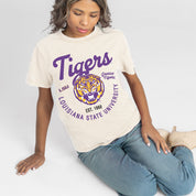 LSU TIGERS YOU KNOW OUR NAME CLASSIC FIT COTTON BLEND CREWNECK TEE