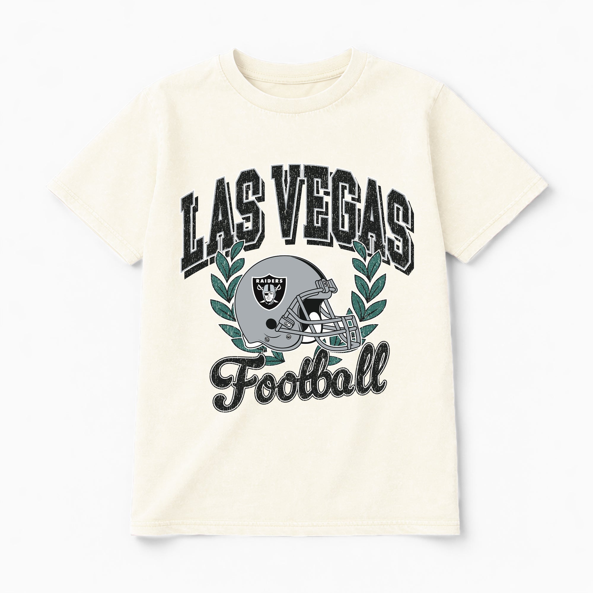 LAS VEGAS RAIDERS RAISED ON VICTORY CLASSIC FIT COTTON BLEND CREWNECK TEE