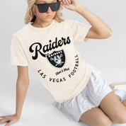 LAS VEGAS RAIDERS YOU KNOW OUR NAME CLASSIC FIT COTTON BLEND CREWNECK TEE