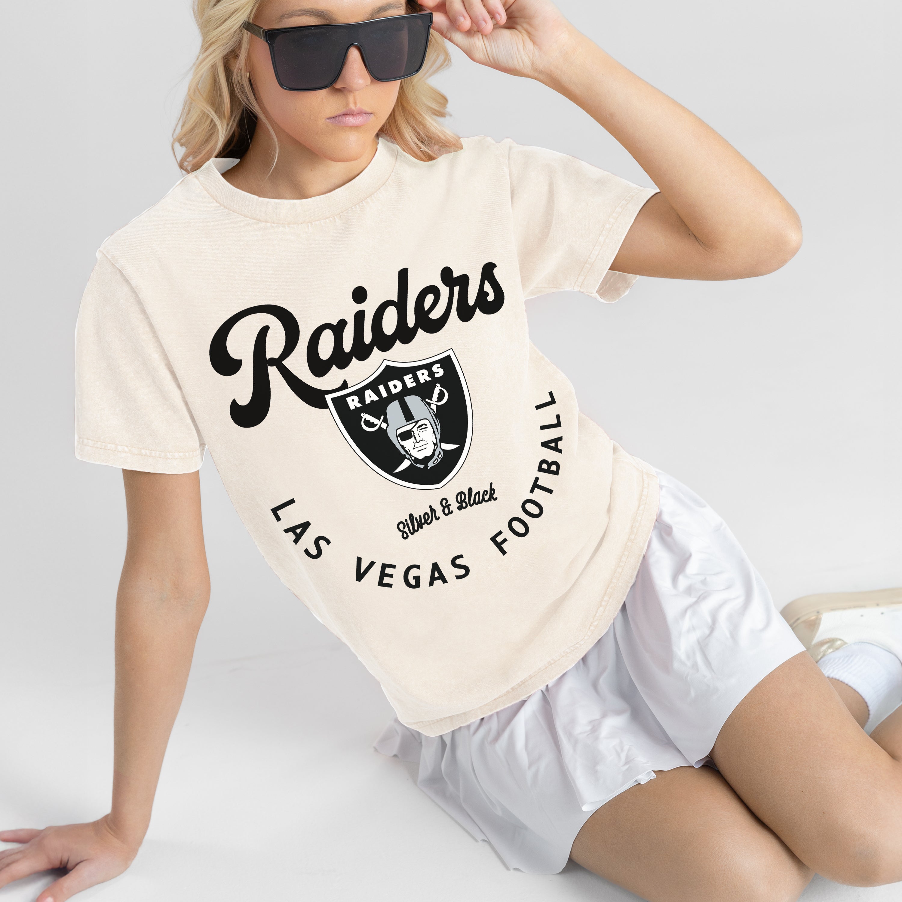 LAS VEGAS RAIDERS YOU KNOW OUR NAME CLASSIC FIT COTTON BLEND CREWNECK TEE
